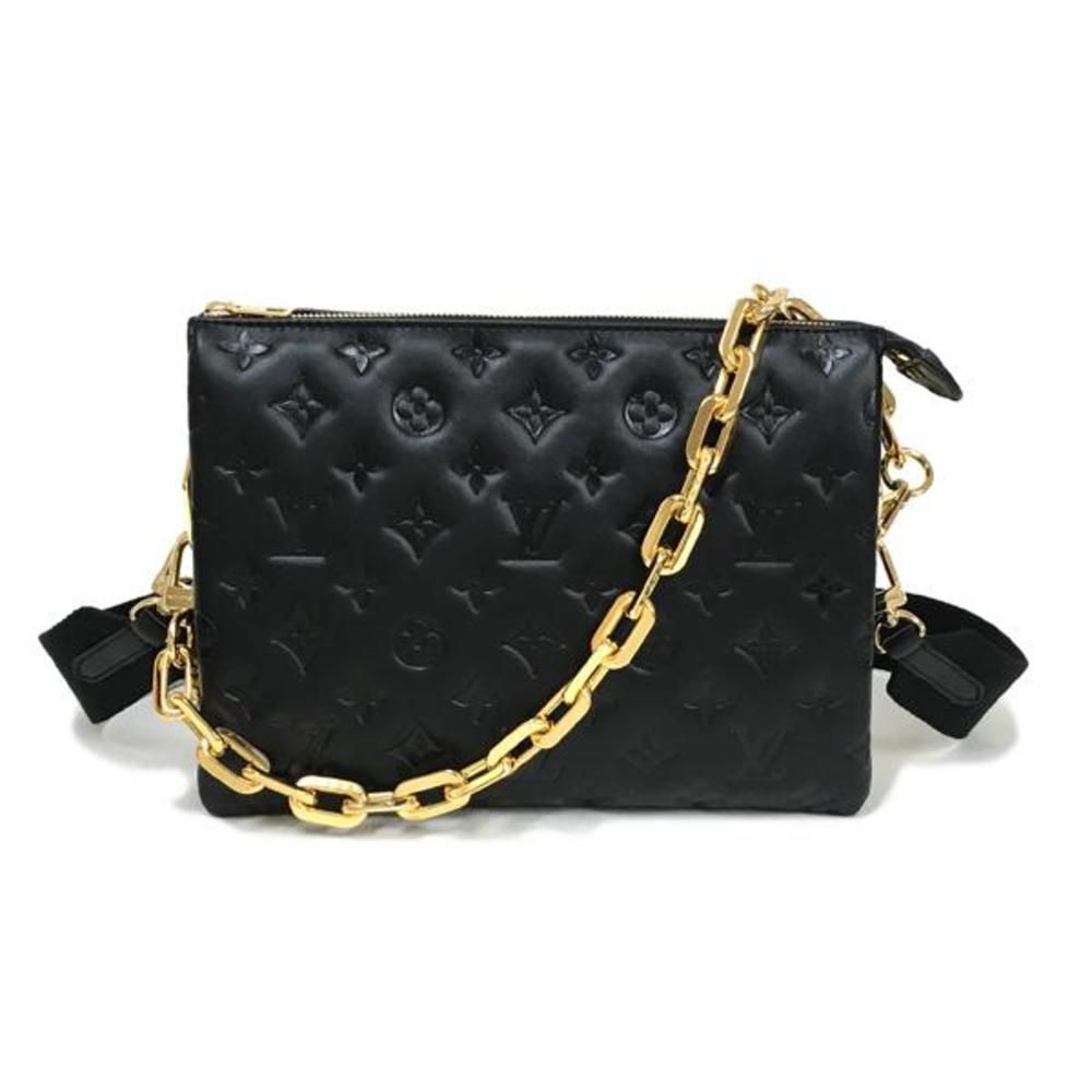 Louis Vuitton Coussin PM 2 Way Chain Shoulder Bag Leather Monogram Noir Black
